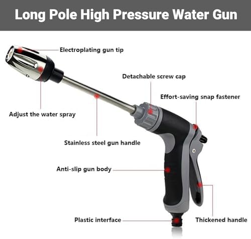 High Pressure Water Hose Nozzle Gun with Foam Cannon, 3-Mode Sprayer - 2