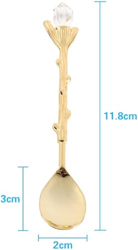 Miniatura 7 de Fdit 6 unids/set cubiertos Vintage cuchara postre café cuchara de mezcla cucharadita de helado cuchara de helado tenedor de frutas de metal real