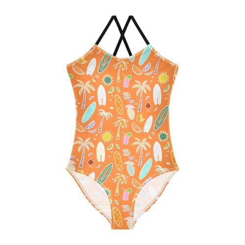 Tropical Palm Girls One Piece Swimsuit Beach Swimwear 20861976