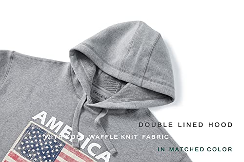 Tregene Men's Usa Flag Patriotic Hoodie Ultra Soft Heavyweight Sweatshirt #TOP2