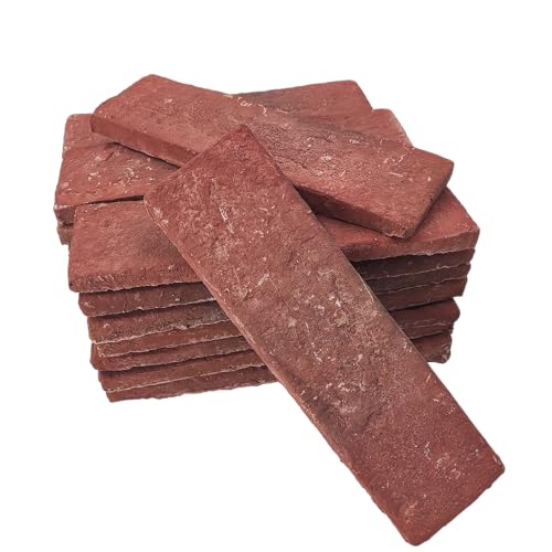 Comparison: Best Backsplash For Outdoor Kitchen 9 Jusmioke 20 Pcs Red Thin Wall Brick Veneers, 2.4" x 7.9" for Kitchen Backsplash, Fireplace, Living Room, Interior and Exterior Wall Decoration (3.5 sq.ft)