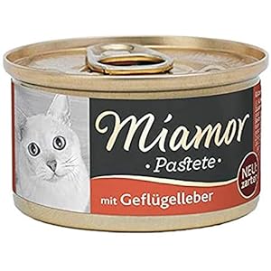 Miamor – Pâtée | Nourriture Humide pour Chats Adultes avec Taurine Naturelle – Aliment Complet sans céréales en boîte sans soja ni additifs artificiels – 12 x 85 g de Foie de volaille
