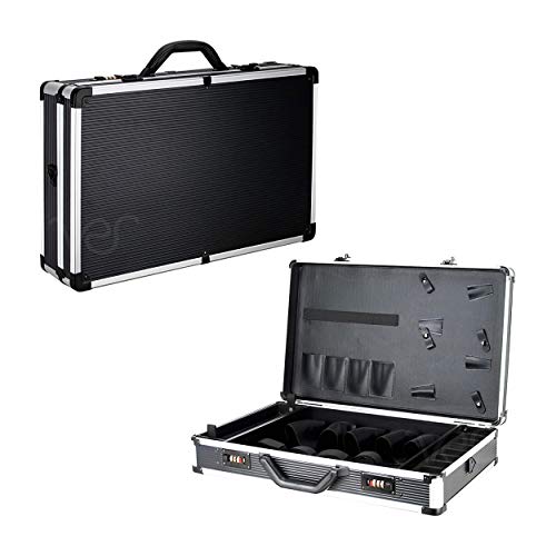Ver Beauty Professional Barber Case, Stylist Tool Box Organizer & Traveling Case, Black Stripe