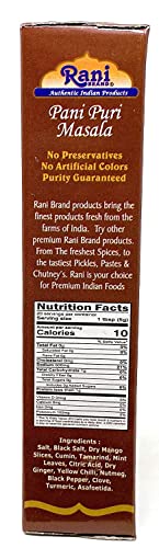 Rani Pani Puri Masala (14-Spice Blend for Indian Spicy Water) 3.5oz (100g) ~ All Natural | Vegan | No Colors | Gluten Friendly | NON-GMO | Indian Origin, gol gappa