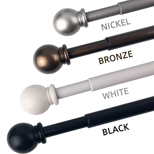 Kowibcl 5/8 Inch Telescoping Metal Curtain Rods,28-48Inch Adjustable Curtain Rods For Bedroom Living Room Shower Room, Satin Nickel #TOP6