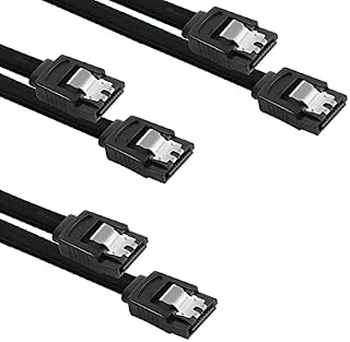 æ åçŒ 3 Pack SATA Cables III, SATA Straight Data Cables Revision 3.0 for HDD, SSD, CD and DVD Drives, Support Transfer Speeds Up to 6 Gbps With Locking Latch 30 CM