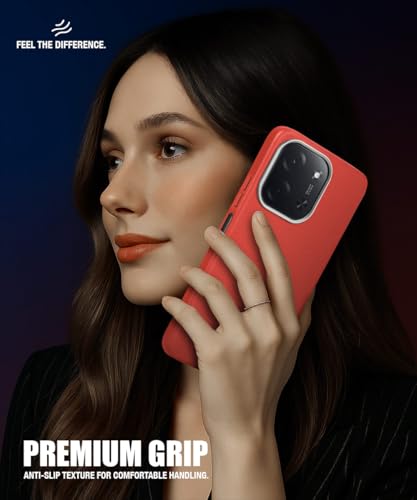 Image of WOW IMAGINE Back Cover for Mi Redmi 15C 5G | Poco C85 5G 2025 | Ultra Slim Flexible Non-Slip Grip | Inner Fabric | Metal Camera Ring & Lightweight Soft Silicone Mobile Case - Crimson Red