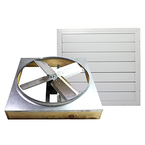 Cool Attic CX24DDWT Direct Drive 2-Speed Whole House Attic Fan with Shutter 24 Inch