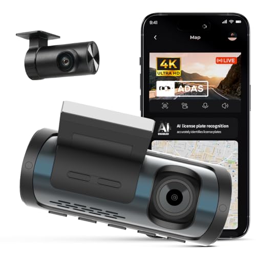 Image of PRONOD Dual Dash Cam for Car Front and Rear 4K + 1K | 3.18 inch IPS Touch Screen Car Dash Camera with ADAS, GPS, Night Vision, WiFi App Control | G-Sensor, 24H Parking Mode, Supports 512GB