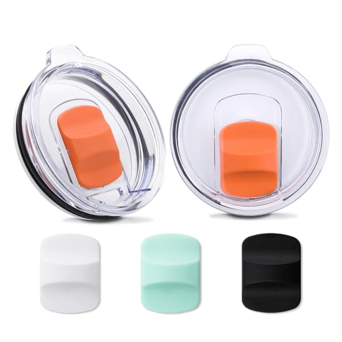 2 Pcs 20 oz Tumbler Lid Compatible with Yeti, 5Pcs Magnetic Slider Switch,Reusable Replacement Travel Spill Proof Cup Lids Compatible for Yeti 20 oz Tumbler, Rambler, Ozark Trail, Old Style Rtic -  Motroce