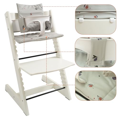 Image of Baby Cushion Set Soft and Comfort High Chair Cushion for Infant, Toddler High Chair Accessories Easy to Clean and Install, Fig Grey