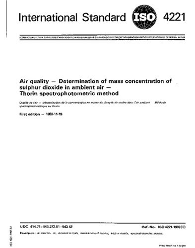 ISO 4221:1980, Air quality - Determination of mass concentration of ...