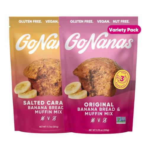 GoNanas Banana Bread Mix - Bundle of 2 Flavors. Vegan,