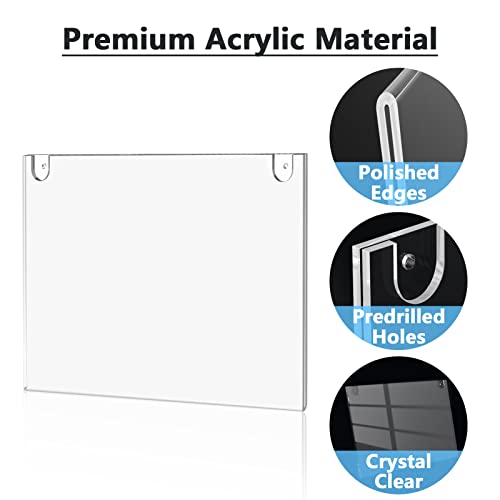 Image of MaxGear Wall Mount Sign Holder, 8.5 x 11 Landscape, 24 Pack | Includes Adhesive Tapes and Screws, Clear Acrylic Display for Signs, Notices and Documents, Ideal for Office, Home, Store