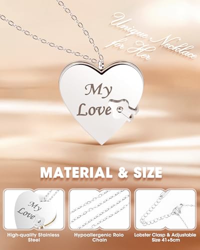 Collar de corazón de 6 páginas grabadas para obsequios familiares 5