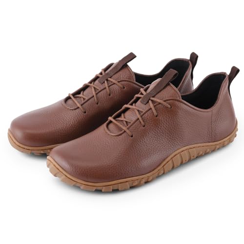 Image of BAER SuperStride Formal Shoes for Men Genuine Leather Barefoot Footwear Wide Toe Box Office Wear Helps Reduce Foot Discomfort & Toe Compression with Premium Comfortable Oxford Footwear Design