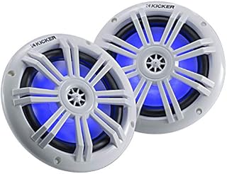 Kicker 45KM604WL 6.5 Inch 2 Way Coaxial Marine Light Up LED Boat Speakers