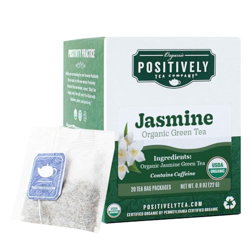 Image of Organic Positively Tea Company, Jasmine Green Tea Bags, 20 Count