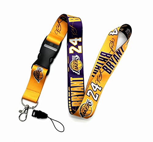 2-Pack Kobe Lakers Lanyards For Id Badges, La Bryant Phone Lanyard For Keys For Men And Boys, Basketball Team Coach Lanyard, Cool Lanyards For Guys Great Gift For Kobe Fans #TOP3