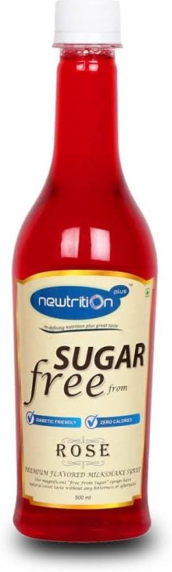 Newtrition Plus - Redefining Nutrition, Rose Flavored Milkshake Mixer / Syrup - Sugar Free, Zero Carbs, Vegan, 500ml
