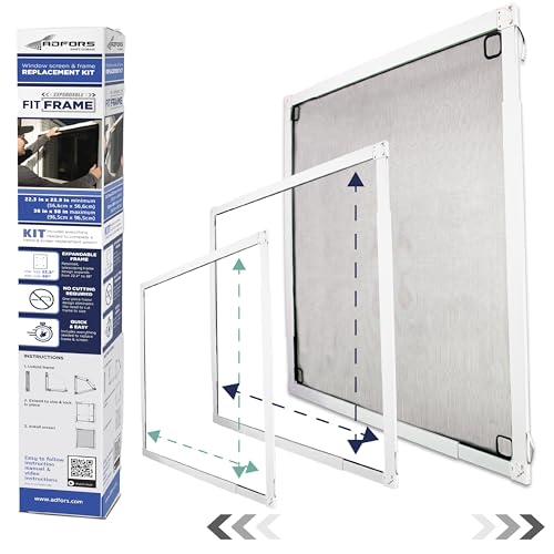 ADFORS Custom Window Screen Replacement Kit, Adjustable Screen Frame, and Mesh by ADFORS - Used condition - US$46.88