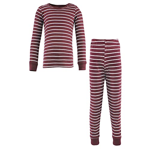 Pyjama en coton Hudson Baby rayures bordeaux pour enfant 8 ans