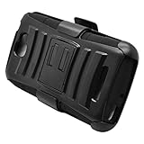 Eagle Cell Alcatel OneTouch Fierce 2 7040T/Pop Icon A564C Hybrid Protective Case Stand/Belt Clip Holster - Retail Packaging - Black/Black