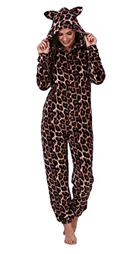 Loungeable Damen Jumpsuit Overall Tiere Gesichter Öhrchen 3D Kapuze Leopard 799015 S Loungeable Damen Jumpsuit Overall Tiere Gesichter Öhrchen 3D Kapuze Leopard 799015 S