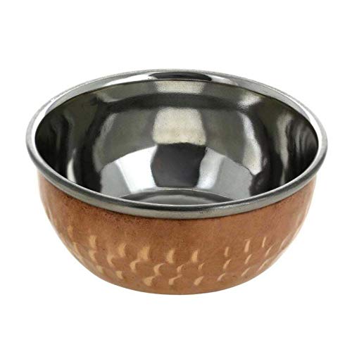 IFH Dish Serving Bowl Dessert Copper Katori Hammared Indian Dinnerware Utensil 4 Pcs