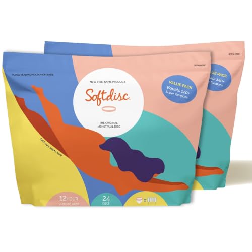 Image of Softdisc Menstrual Discs | Capacity of 5 Super Tampons | 24 ct. (Pack of 2)
