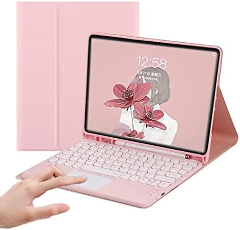PboyiqiS iPad Air 5 2022/Air 4 2020 Case with Keyboard, Trackpad Detachable Keyboard with Pencil Holder -Wireless Bluetooth Touchpad Keyboard Cover for 10.9 inch iPad air 5th/4th Generation, Sky Blue