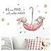 Little Deco Wandtattoo Kinderzimmer Mädchen Spruch Bis zum Mond Hasen im Regenschirm Wandaufkleber Kinderbilder Deko Wandsticker Babyzimmer Aufkleber Baby DL213-01