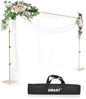EMART Backdrop Stand, 2 x 3 m Adjustable Background Frame with Mini Ball Head, Backdrop Support System Kit for Photography Studio Photo Video Wedding Party