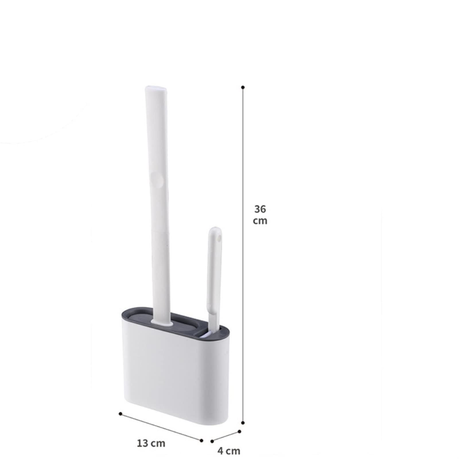 Scopino per WC Setole morbide in Silicone Spazzola per la Pulizia con Manico Lungo a Doppio Scarico con Coperchio Set di Accessori per Il Bagno