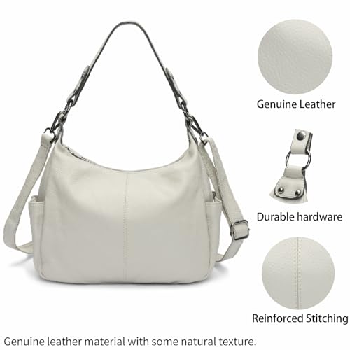 Image of Genuine Leather Purses for Women Hobo Crossbody Bags Casual Work Shoulder Bag with Adjustable Strap