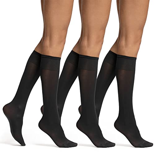 LIEMI ✅ Pompea Mi Bas Chaussettes Montantes en Microfibre 50 DEN Taille Unique (as4, alpha, one_size, regular, regular, Noir - 6 Paires)