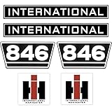  IHC International 846 Schwarz Weiß Klein Traktor Schlepper Aufkleber Klebefolie