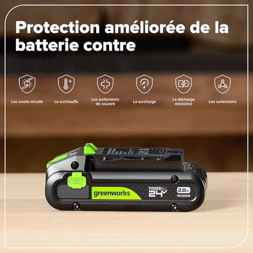 Batterie haute performance POWERALL 24V GREENWORKS 2.0Ah USB C PA200 - vue 3