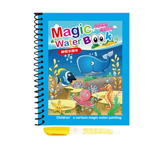 Libri sugli scarabocchi sull'acqua, libri da colorare sull'acqua riutilizzabili,Libro di pittura ad acqua per bambini | Libro per dipingere ad acqua con penne per attività prescolari domestiche