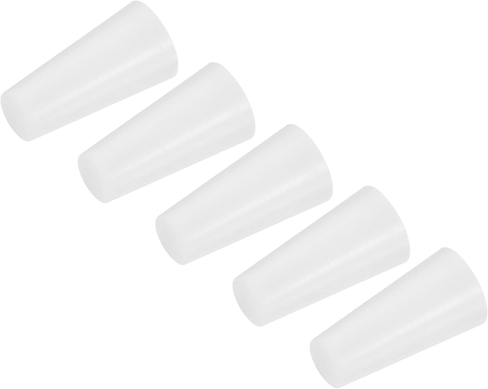Silicone Rubber Tapered Plug 8mm to 13mm Solid White for Powder Coating, Painting, Anodizing, Plating, Sandblasting, Laboratory Use 5 Pieces