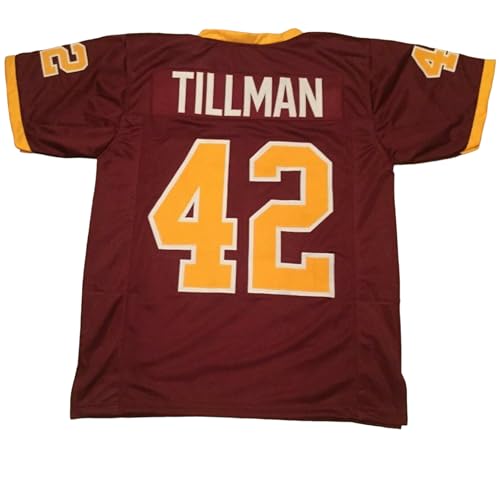 Generic Pat Tillman Maroon Jersey Stitched Custom Football New No Brand/Logos (US, Alpha, Large, Regular, Regular, Maroon)