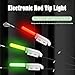 Fawyobs 10 Pcs LED Night Fishing Rod Tip Lights - Late Night Bite Indicators, Color-Changing Flashing Alarm Lights & Fluorescent Sticks (red, Round Style)