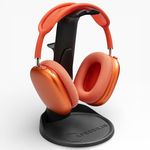 SPROSO FLUX Premium Desk Headphone Stand Mobile Holder Cable Organizer 3-in-1 Table Stand Space Saving Superior-Grade ABS for Gaming Work Desk (Black, Pack Of 1)