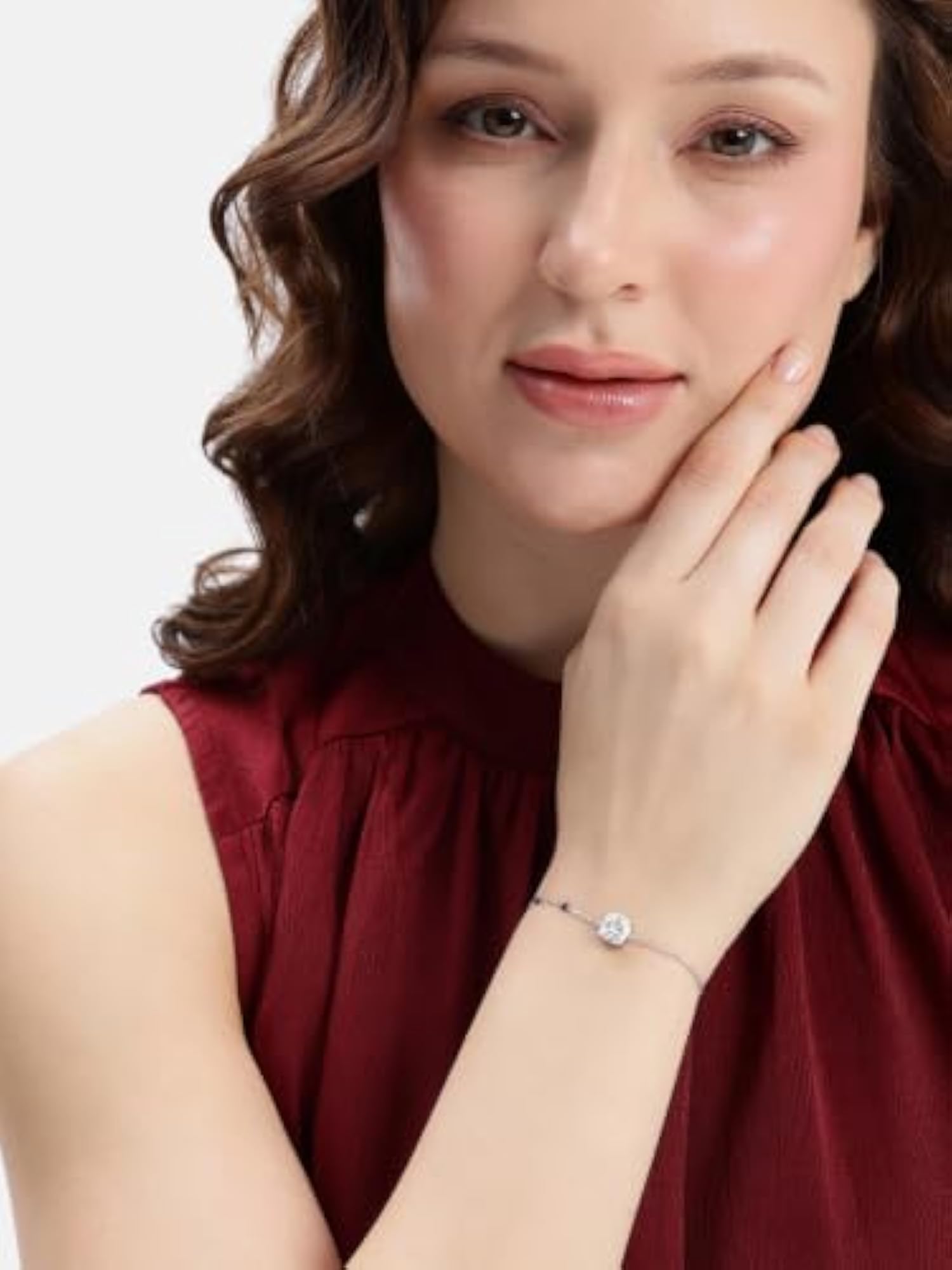 Women's 925 Sterling Silver Solitaire Sparkle Mangalsutra Bracelet