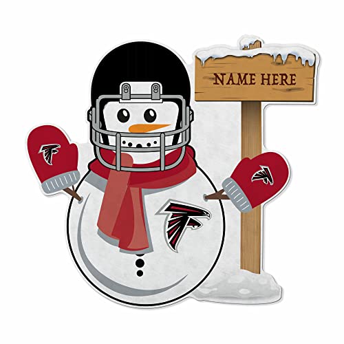 Rico Industries NFL Football Atlanta Falcons Personalized Felt Snowman Pennant - Home and Living Room Decor - Soft Felt EZ to Hang
