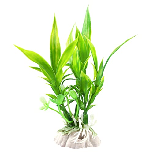 Decorazione per acquario, pianta acquatica ricca, foglie di bambù, in plastica, alta imitazione stampata a iniezione, non sbiadisce, facile pulizia, sicura e qualità dell'acqua