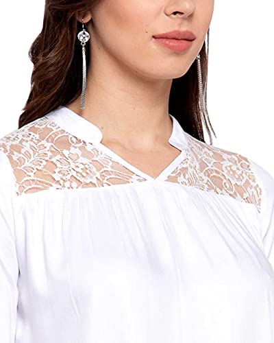 Image of Style Quotient Womens White Regular Top