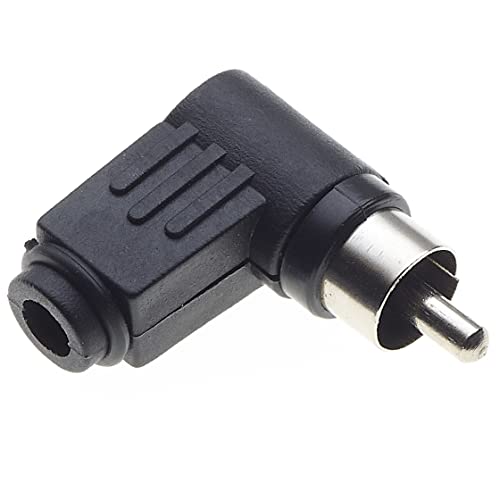 Keple Spina Fono Angolata Con Pin Nichelati E Alloggiamento In Plastica Nera, Confezione Da 10 - Maschio A 90 Gradi, Terminale A Spina Ad Angolo Retto Connettore Audio Video Adattatore Per Cavi