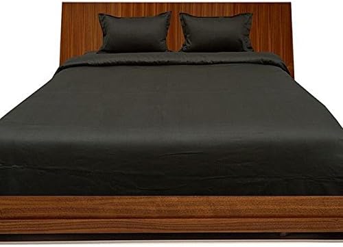 LaxLinen 600TC Super Soft Quality Egyptian Cotton 4PC Sheet Set 15" Inch Extra Deep Pocket Queen Bed Size, Black Solid 600-Thread Count