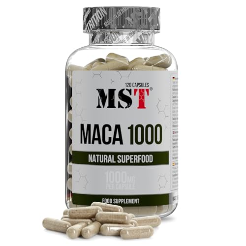 MST Maca 1000 mg hochdosiert – Maca Pulver aus Peru – rein pflanzlich – veganes Nahrungsergänzungsmittel – für Männer und Frauen – Made in Germany (120 Kapseln)